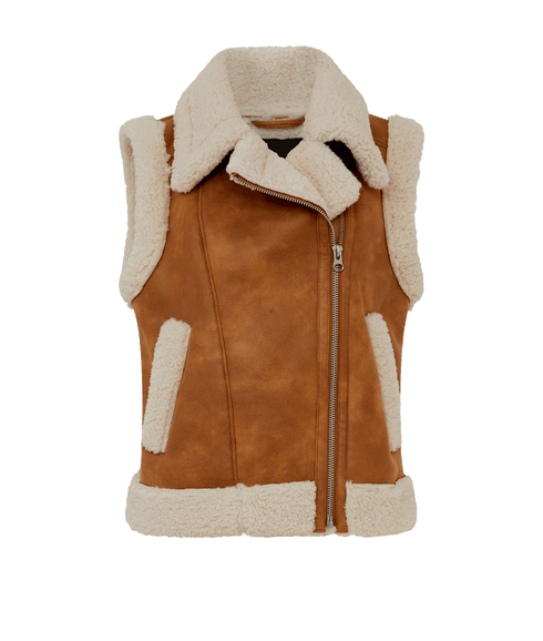 Camry Suedette Gillet - Brown