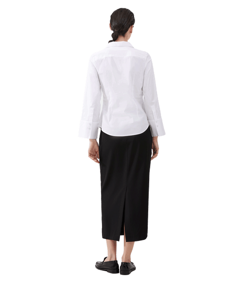 Isabelle Poplin Asymmetric Shirt - White
