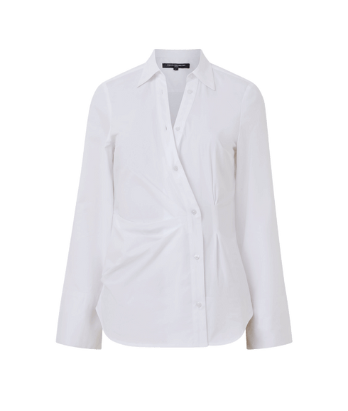 Isabelle Poplin Asymmetric Shirt - White