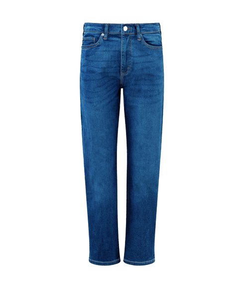 Stretch Denim Cigarette Fit Ankle Length Jeans - Blue