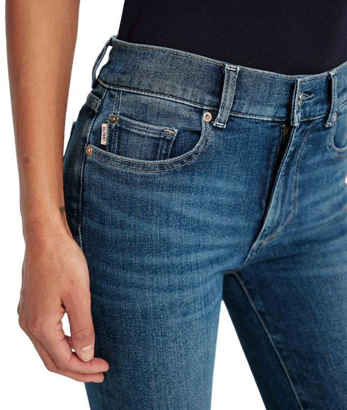 Mara Straight Mid Rise Instasculpt Ankle Jeans - Blue