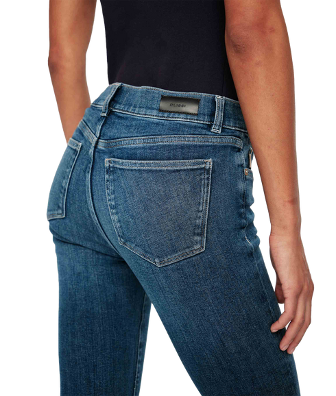 Mara Straight Mid Rise Instasculpt Ankle Jeans - Blue