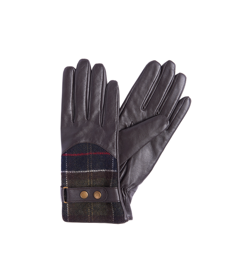 Dee Tartan Gloves - Dark Brown