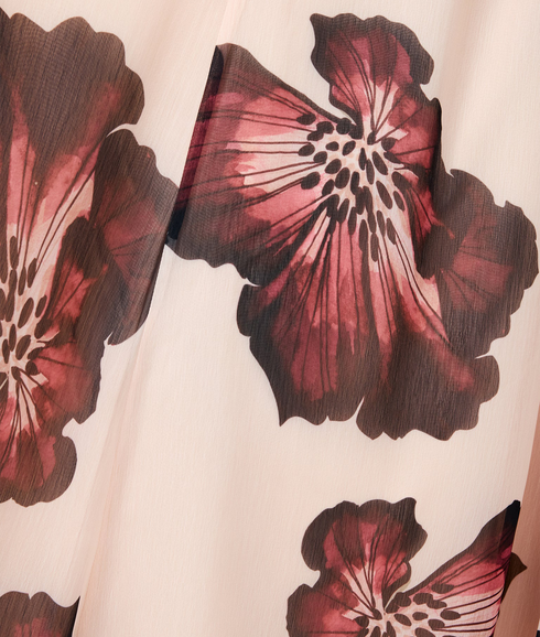 Elyse Hallie Crinkle Midi Dres - Blush Pink Floral