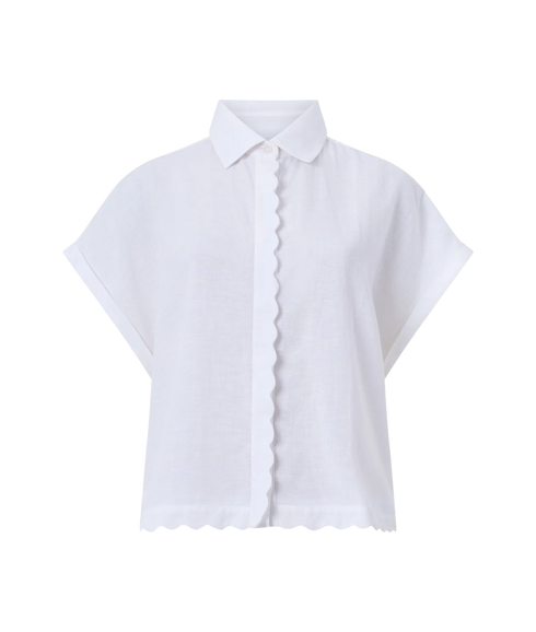 Ariette Linen Shorts Slv Shirt - Linen White