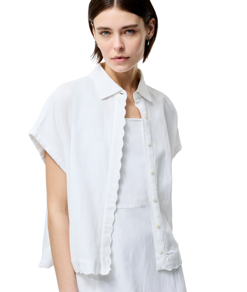 Ariette Linen Shorts Slv Shirt - Linen White