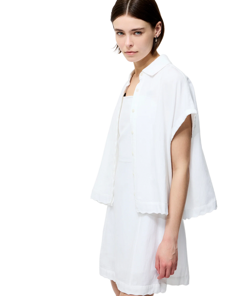 Ariette Linen Shorts Slv Shirt - Linen White
