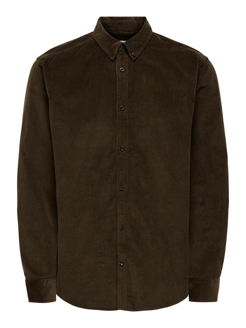 Michael 18W Reg Cord Stretch LS - Brown