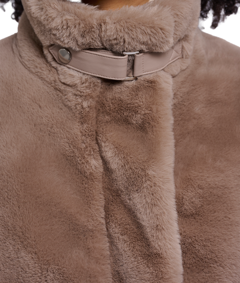 Ambra Short Faux Fur Jacket - Mocha Latte