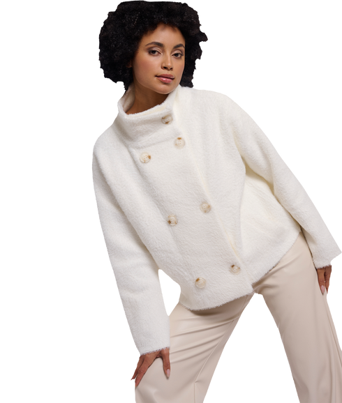 Beth Double Breasted Jacket - Snow White