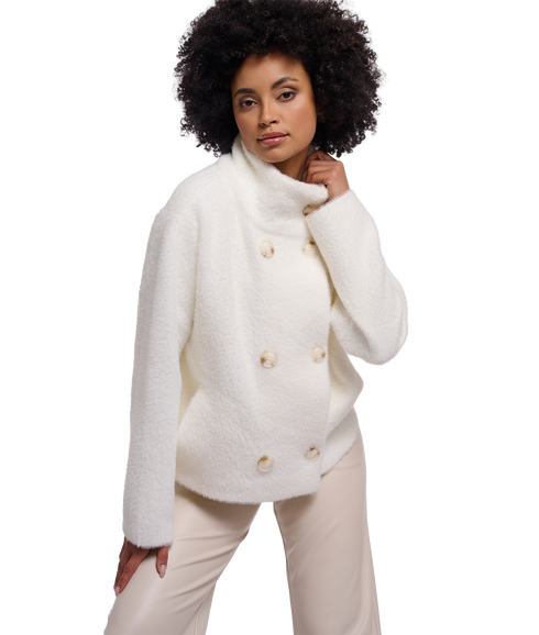 Beth Double Breasted Jacket - Snow White