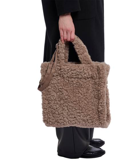 Brax Faux Fur Shopper - Mocha Latte