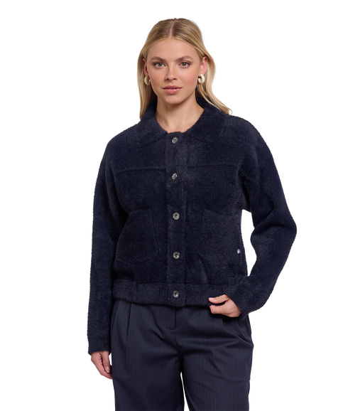 Bubbly Boxy Jacket - Dark Navy