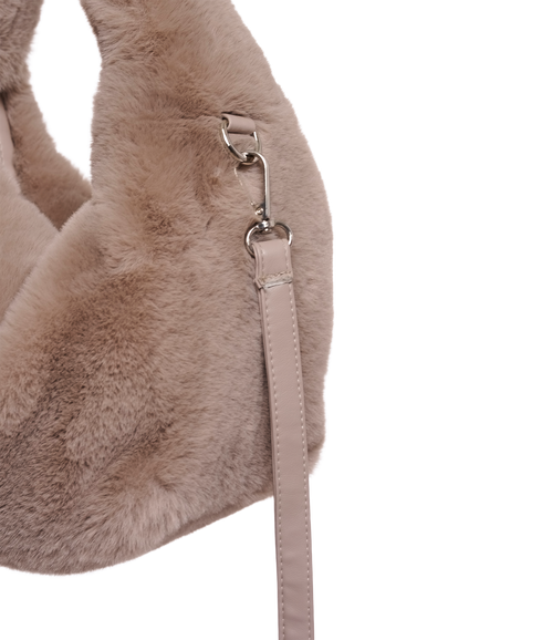 Cheryl Small Faux Fur Crossbody Bag - Mocha Latte