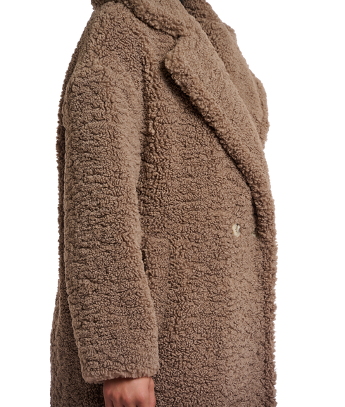Elicia Double Breasted Teddy Coat - Toffee