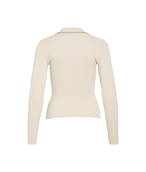 Sapily O-Neck LS Stitch Knit Top - Grey