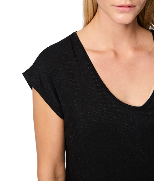 Billo Tee Lurex Stripes Jrs Bc - Black