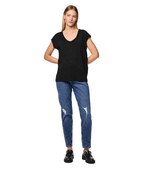 Billo Tee Lurex Stripes Jrs Bc - Black