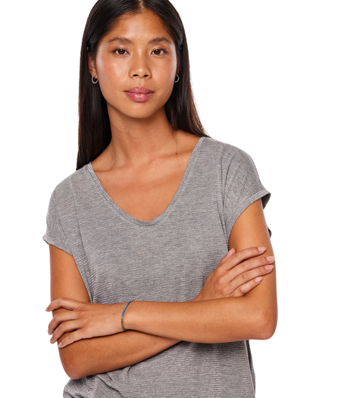 Billo Tee Lurex Stripes Jrs Bc - Grey