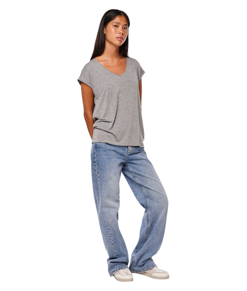 Billo Tee Lurex Stripes Jrs Bc - Grey