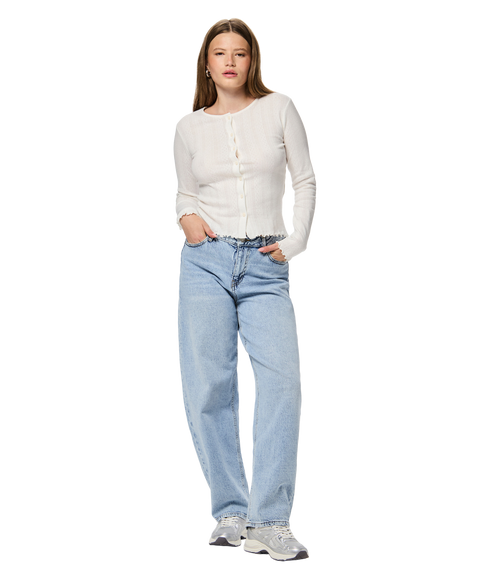 Marie Ls Poin Cardigan Jrs Bc - White