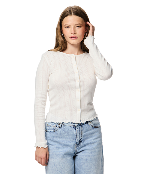 Marie Ls Poin Cardigan Jrs Bc - White