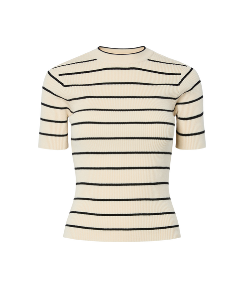 Mira Ss O-Neck Knit Bc - Grey
