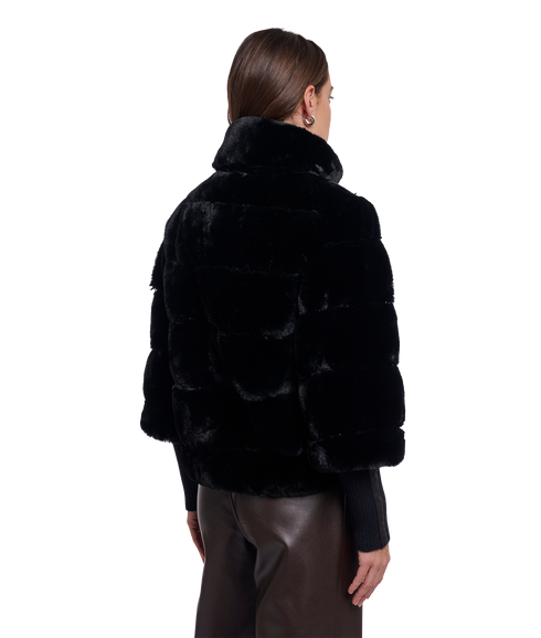 Feline Jacket With Rib Cuffs - Black