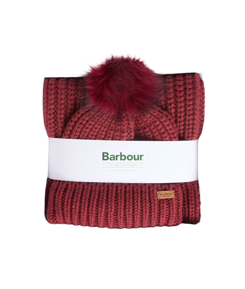 Saltburn Beanie & Scarf Gift Set - Cranberry