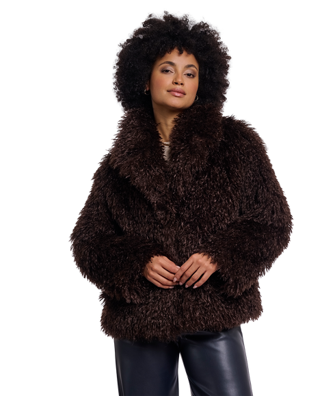Jacket With Revere Collar - Coffee Roast