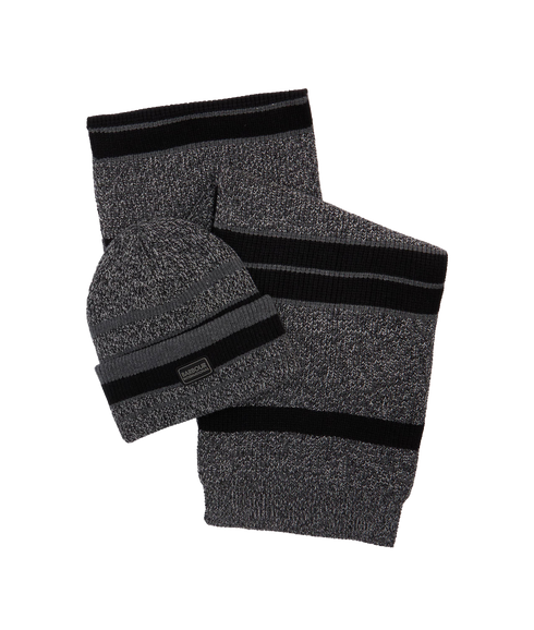 Boston Beanie & Scarf Gift Set - Black/Grey