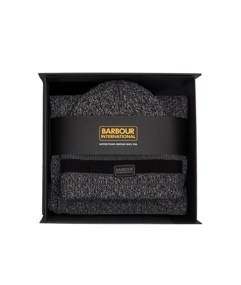 Boston Beanie & Scarf Gift Set - Black/Grey