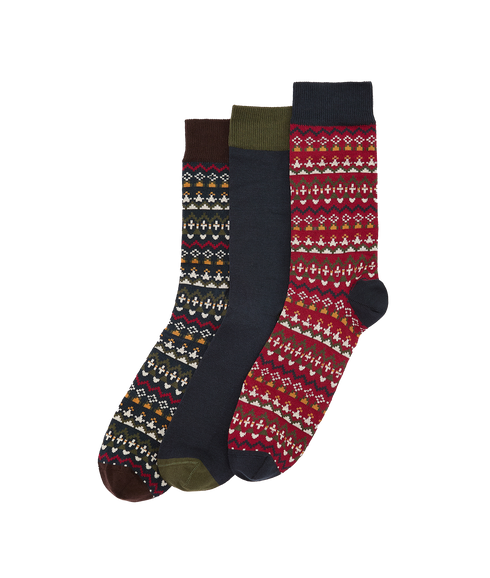 Marlow Fair Isle Sock Gift Box - Olive