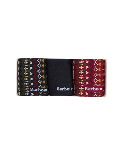 Marlow Fair Isle Sock Gift Box - Olive