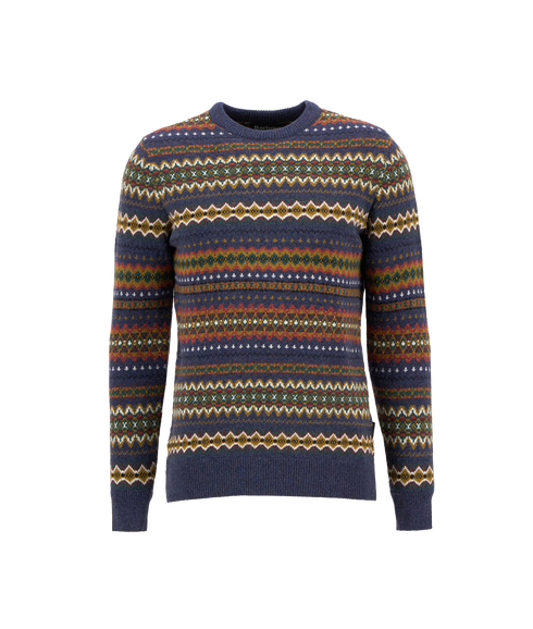 Case Fairisle Crew Neck Sweater - Navy Marl
