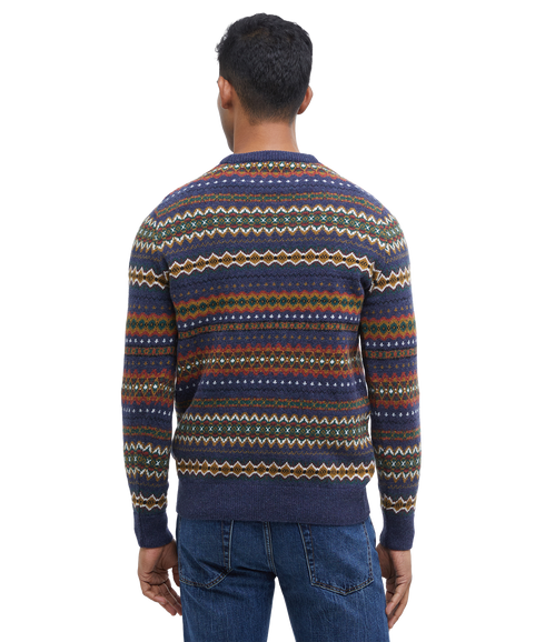 Case Fairisle Crew Neck Sweater - Navy Marl