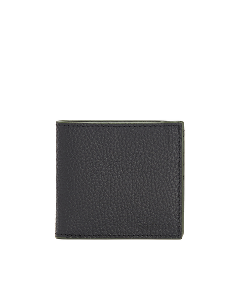 Grain Leather Billfold Wallet - Black