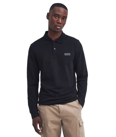 Long Sleeve Polo Shirt - Black/Pewter