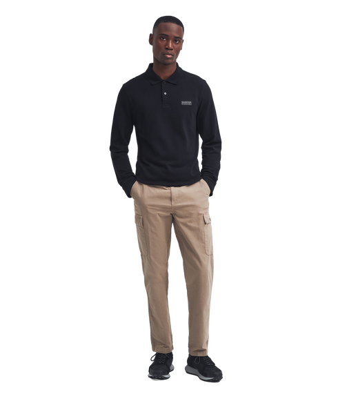 Long Sleeve Polo Shirt - Black/Pewter