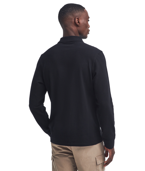 Long Sleeve Polo Shirt - Black/Pewter