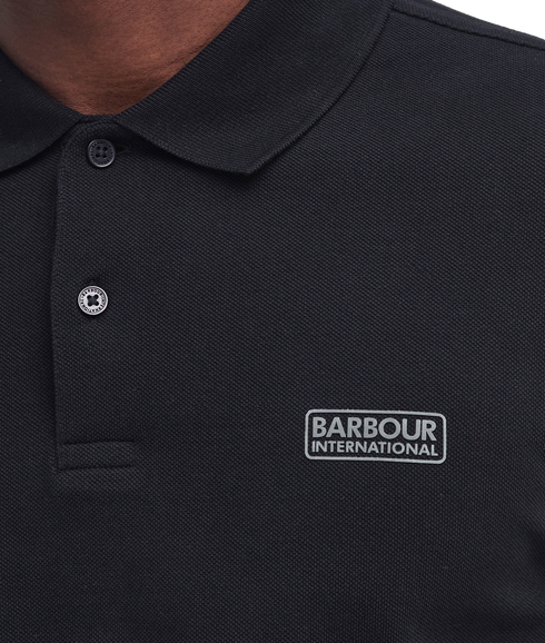 Long Sleeve Polo Shirt - Black/Pewter