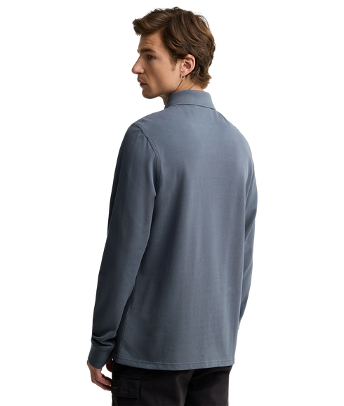 Long Sleeve Polo Shirt - Washed Charcoal