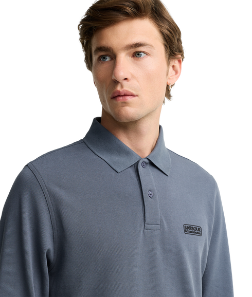 Long Sleeve Polo Shirt - Washed Charcoal