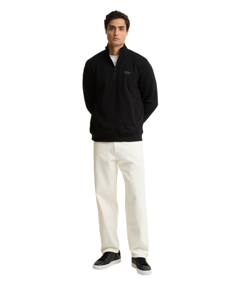Essential Half Zip Sweatshirt - Black / Pewter