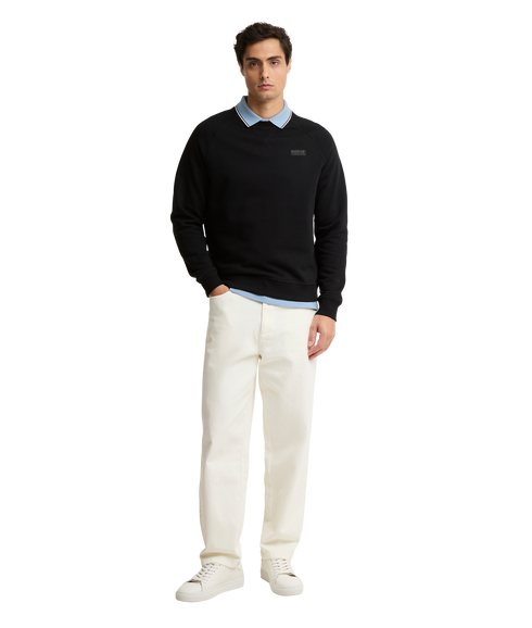 Essential Crew Neck Sweatshirt - Black / Pewter
