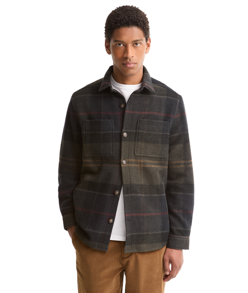 Woodlane Brushed Check Overshirt - Shadow Classic Tartan