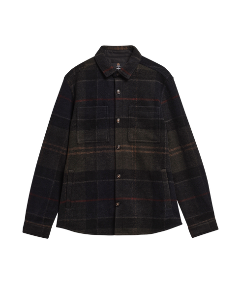 Woodlane Brushed Check Overshirt - Shadow Classic Tartan