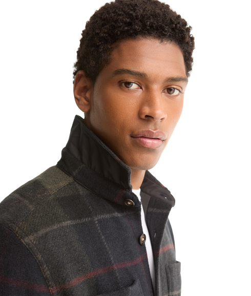 Woodlane Brushed Check Overshirt - Shadow Classic Tartan