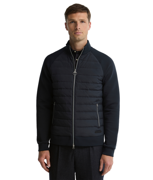 Thornton Quilted Zip Through Sweat - Dark Navy