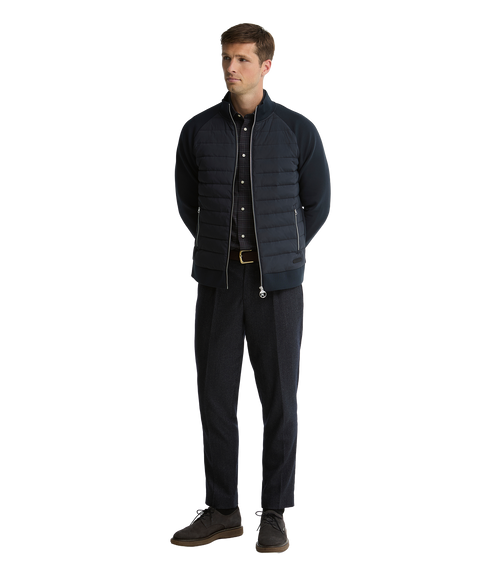 Thornton Quilted Zip Through Sweat - Dark Navy